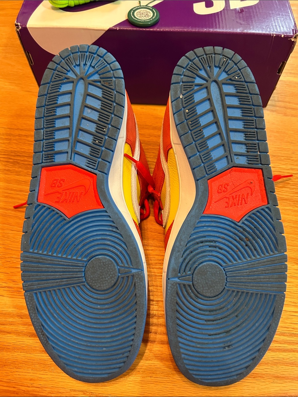 Bart Simpson Nike Dunk Low Pro Sneakers in Red, Yellow & Blue - Picture 4 of 6